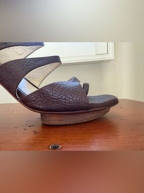 Ellen Verbeek Women’s Dark Brown Leather Strappy Sandals Retro, EU 39 /US 9